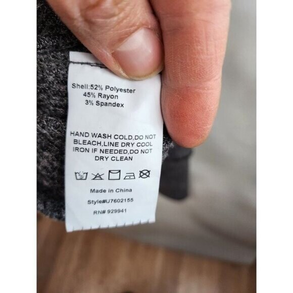 Suzanne Betro Womens BOHO Tunic Top Size 2X Gray Long Sleeve Minimalist Casual - Picture 7 of 10